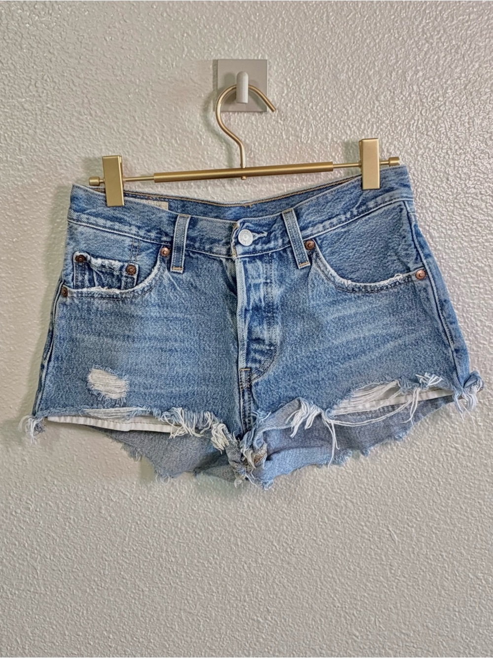 Levi’s Premium 501 Distressed Denim Cutoff Shorts W25